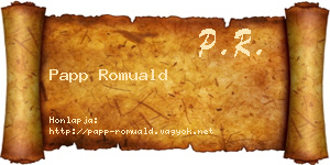 Papp Romuald névjegykártya
