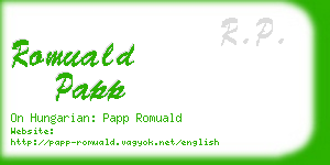 romuald papp business card